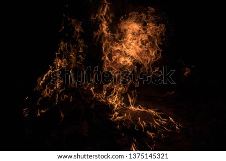 Photography of fire (bonfire), a bright flame