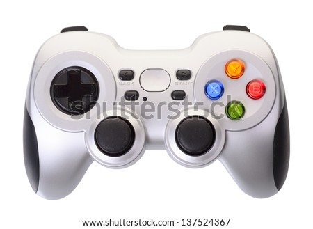 Game controller isolated on a white background Royalty-Free Stock Photo #137524367