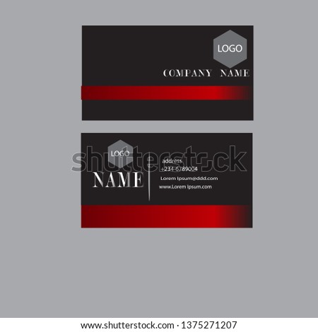 Modern Black Red Business Card Design Template.