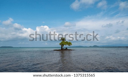 Landscape of small island in the middle of the sea
