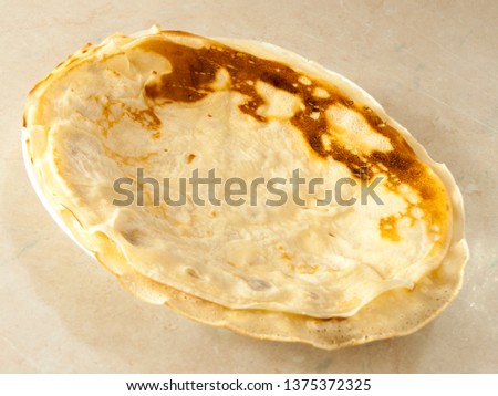 Baked pancake on a plate