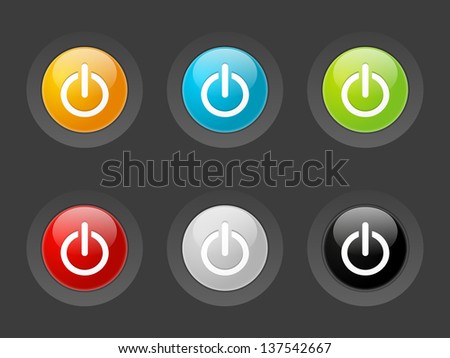 Set of vector power buttons