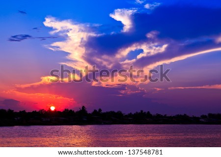 Sunset sky and clouds Nature  backgrounds