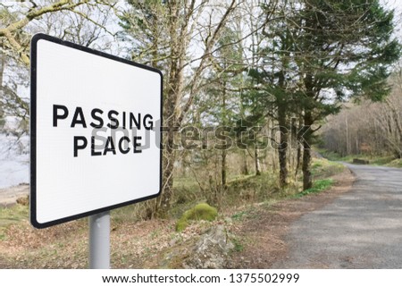 Passing place road sign