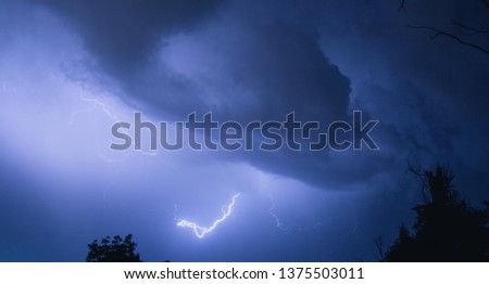 blue purple Thunder storm