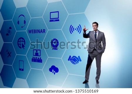 Businessman in online webinar concept