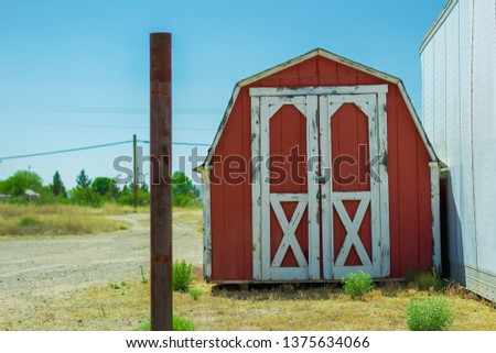 Red shed shot Royalty-Free Stock Photo #1375634066