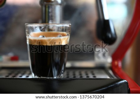americano coffee on Coffee machine in Cafe