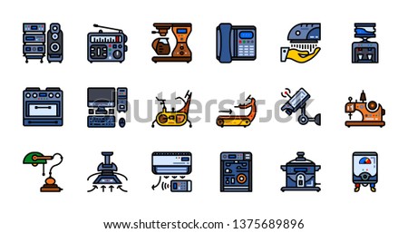 appliances vector icon set