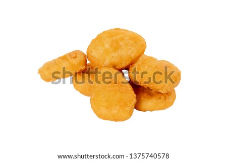chicken nuggets on white isolated background
