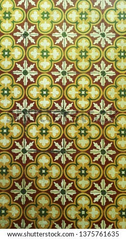 Retro tile pattern commonly used in old heritage houses in Penang, Malaysia