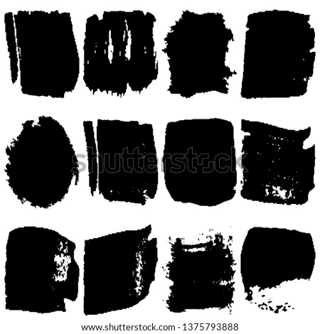 Set of vector paint spots from the brush