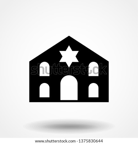 Synagogue icon vector, filled flat sign, solid pictogram isolated on white. Symbol, logo illustration. Pixel perfect Royalty-Free Stock Photo #1375830644