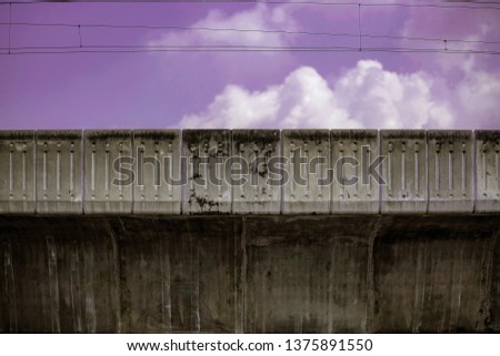 Concrete of 
railroad tracks sky train tracks and blue sky