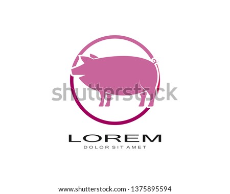 Pig icon flat illustration design - Vector