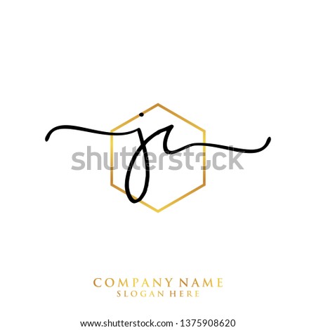 JR Initial handwriting logo template