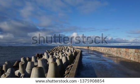 The Baltic sea near the town of Baltiysk, Russia Royalty-Free Stock Photo #1375908854