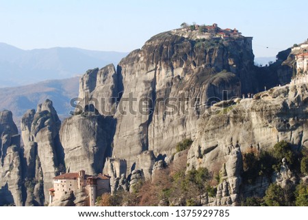 A picture of a monastery in Meteora (Greece)