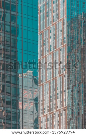 Full frame of modern glass steel architecture.
