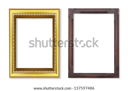 Two picture frames isolated on white background