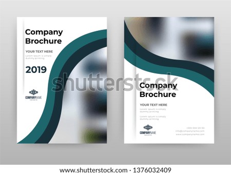 Green business annual report brochure flyer design. Multipurpose abstract brochure template, include cover and back pages. Geometric flyer leaflet vector design. Vertical A4 format.