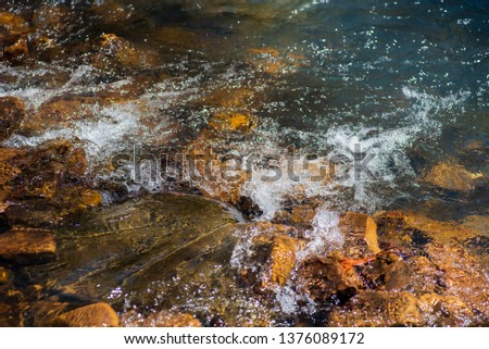 Natural background, creek rocks, stream bed