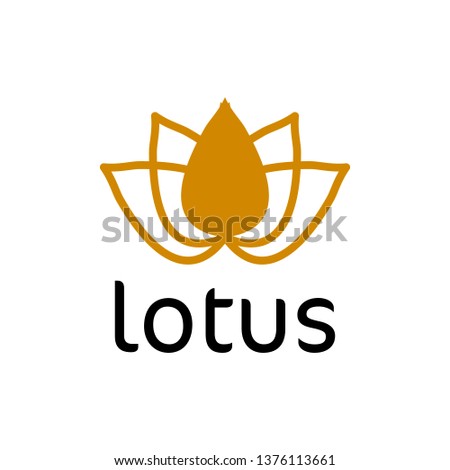 gold lotus flower logo - clip art vector