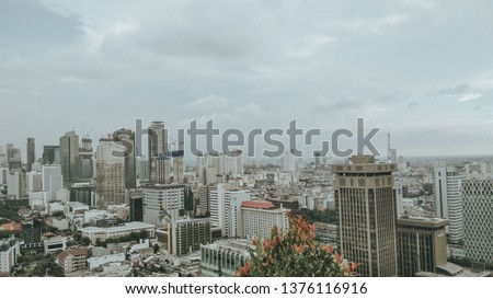 Panoramic cityscape of Indonesia capital city Jakarta 