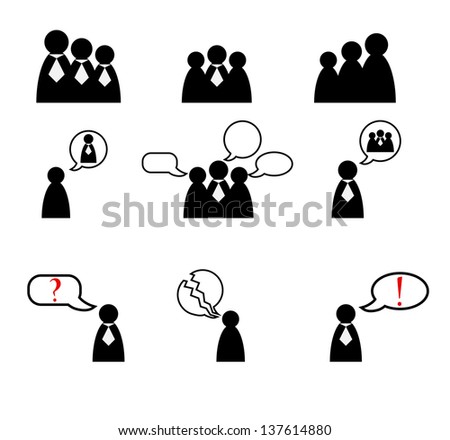 Human management icons set. Vector illustration