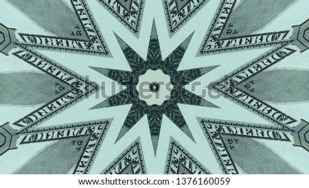 A kaleidoscope of US dollars close-up banknotes face value hundred.
