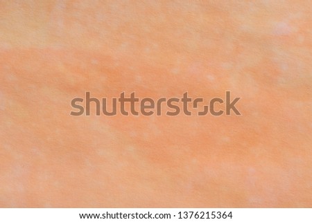 orange color watercolor pastel painted on paper background texture