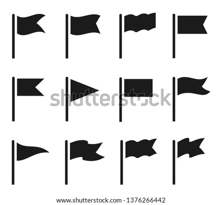 Different flag icons set. Vector illustration Royalty-Free Stock Photo #1376266442