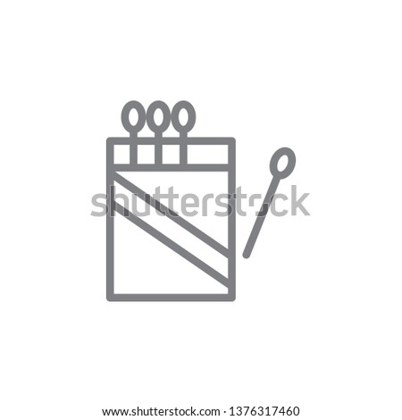 matches outline icon. Elements of smoking activities illustration icon. Signs and symbols can be used for web, logo, mobile app, UI, UX on white background