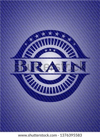 Brain badge with denim texture