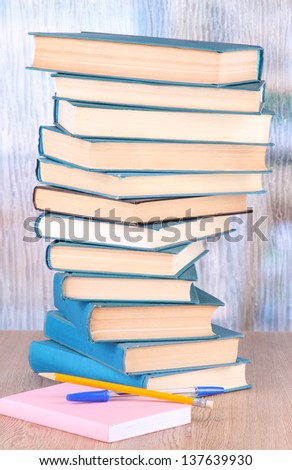 Spiral books on bright  background