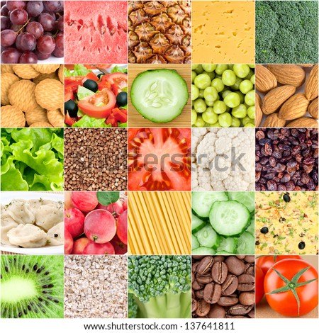Collection of healthy food backgrounds Royalty-Free Stock Photo #137641811