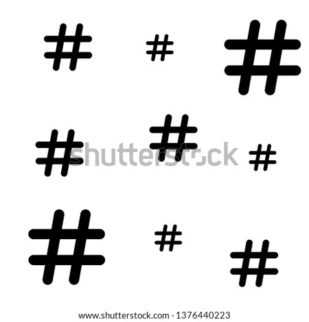 Hashtag sign. Different sizes hashtag vector background