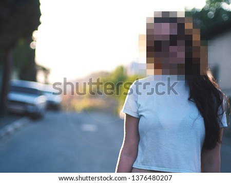 anonymous persons face pixelated, censor concept Royalty-Free Stock Photo #1376480207