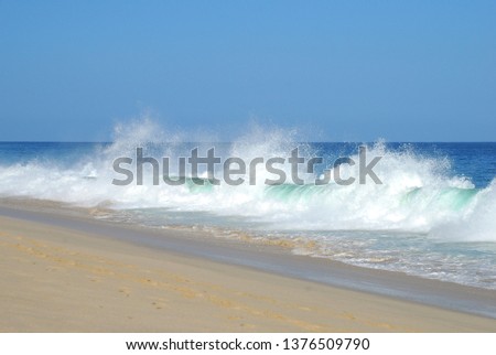Wonderful waves breaking on the beach