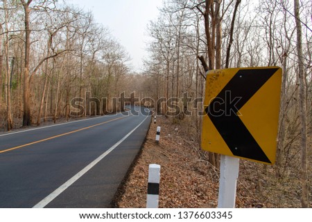 Traffic sign and road