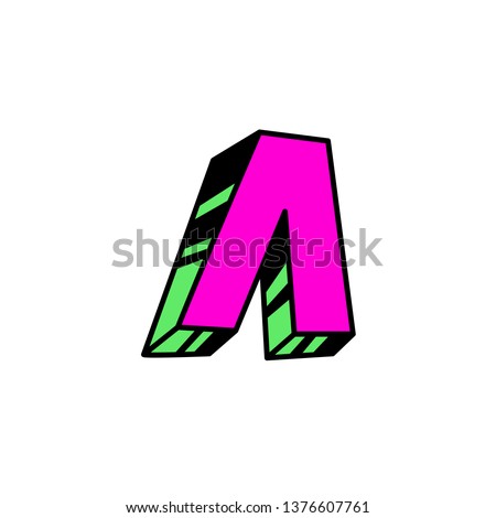 Letter L in cartoon style. Vector. Bulk forms. Russian font.