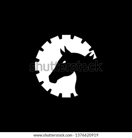 horse and gear logo template