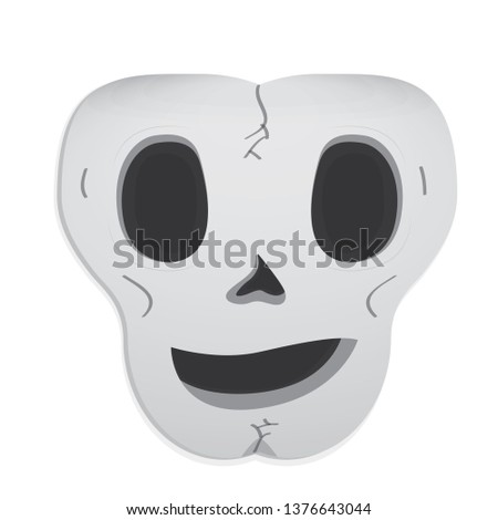 Happy head skull cartoon. Vector illustration design