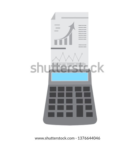 Business report with a calculator. Vector illustration design