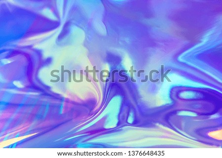 Abstract trendy holographic background in 80s style. Real texture in violet, pink and mint colors with scratches and irregularities. Synthwave. Vaporwave style. Retrowave, retro futurism, webpunk
