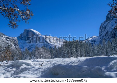 Beautiful landscape from winter time at Yosemite National Park, California, USA - Image