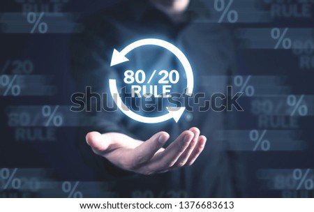 80/20 rule. Concept for Pareto principle. Business concept Royalty-Free Stock Photo #1376683613