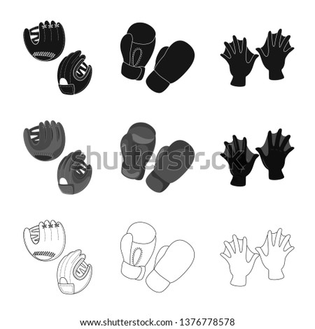 Vector design of silhouette and safety icon. Collection of silhouette and comfort vector icon for stock.