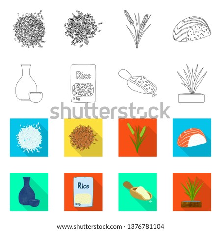 Isolated object of crop and ecological icon. Collection of crop and cooking stock symbol for web.