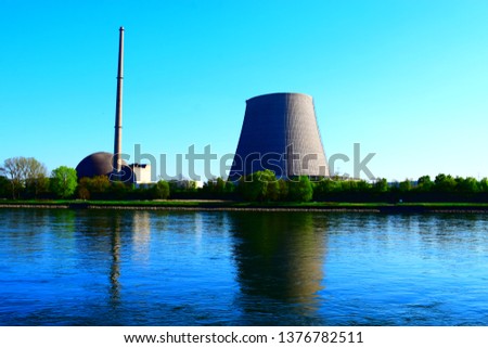 half demolished nuclear plant at river rhine
